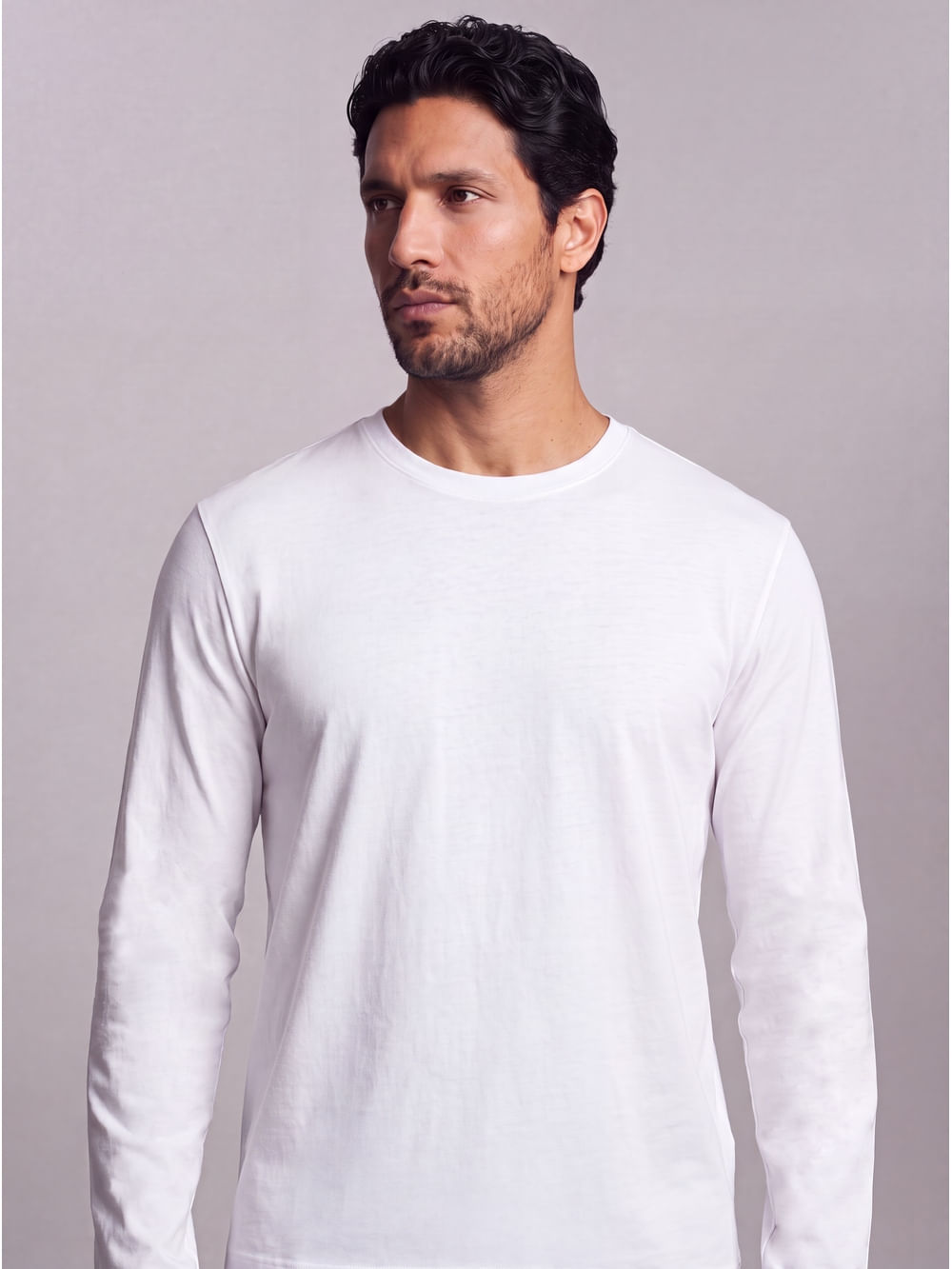 Kit 2 Camisetas Manga Longa Algodão - Preto/ Branco