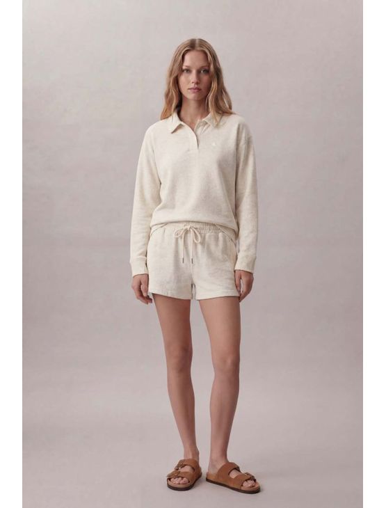 Short Calvin Klein Jeans Feminino Linho Detalhe Cadarço - Areia Short Calvin Klein Jeans Feminino Linho Detalhe Cadarço Areia m