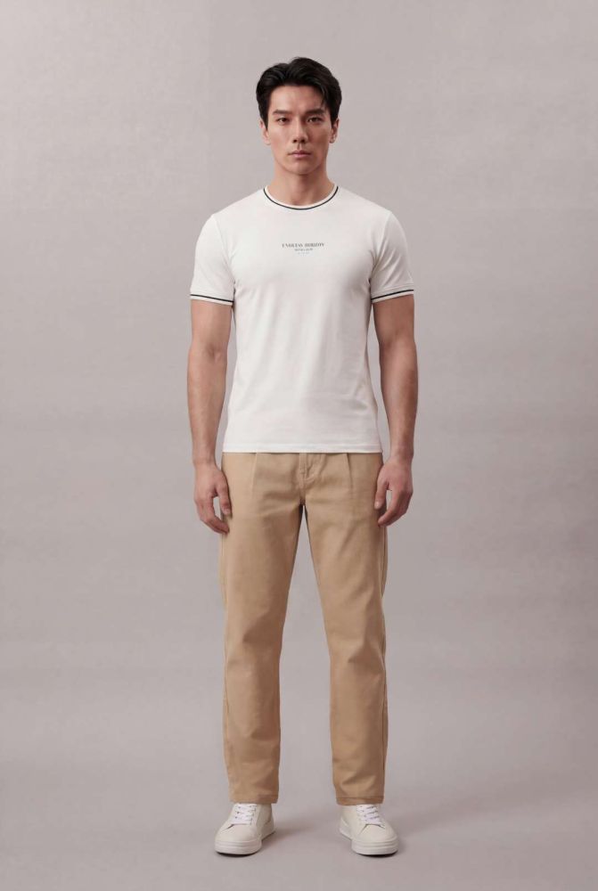 Calça Color New Slim Pregas - Caqui Medio — Calvin Klein
