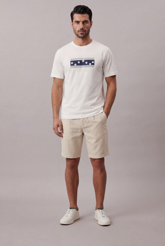Camiseta Manga Curta Calvin Klein Masculino Ace Dpt. - Off White - Camiseta Manga Curta Calvin Klein Masculino Ace Dpt. Off White p