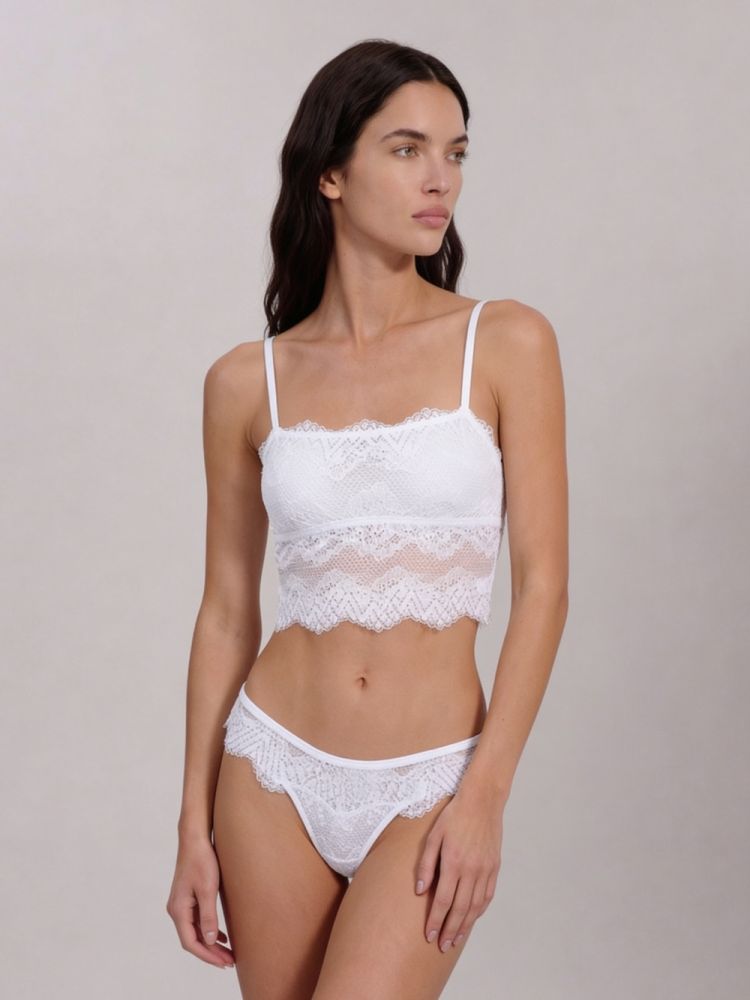 Calcinha Fio Dental Confort Lace - Branco