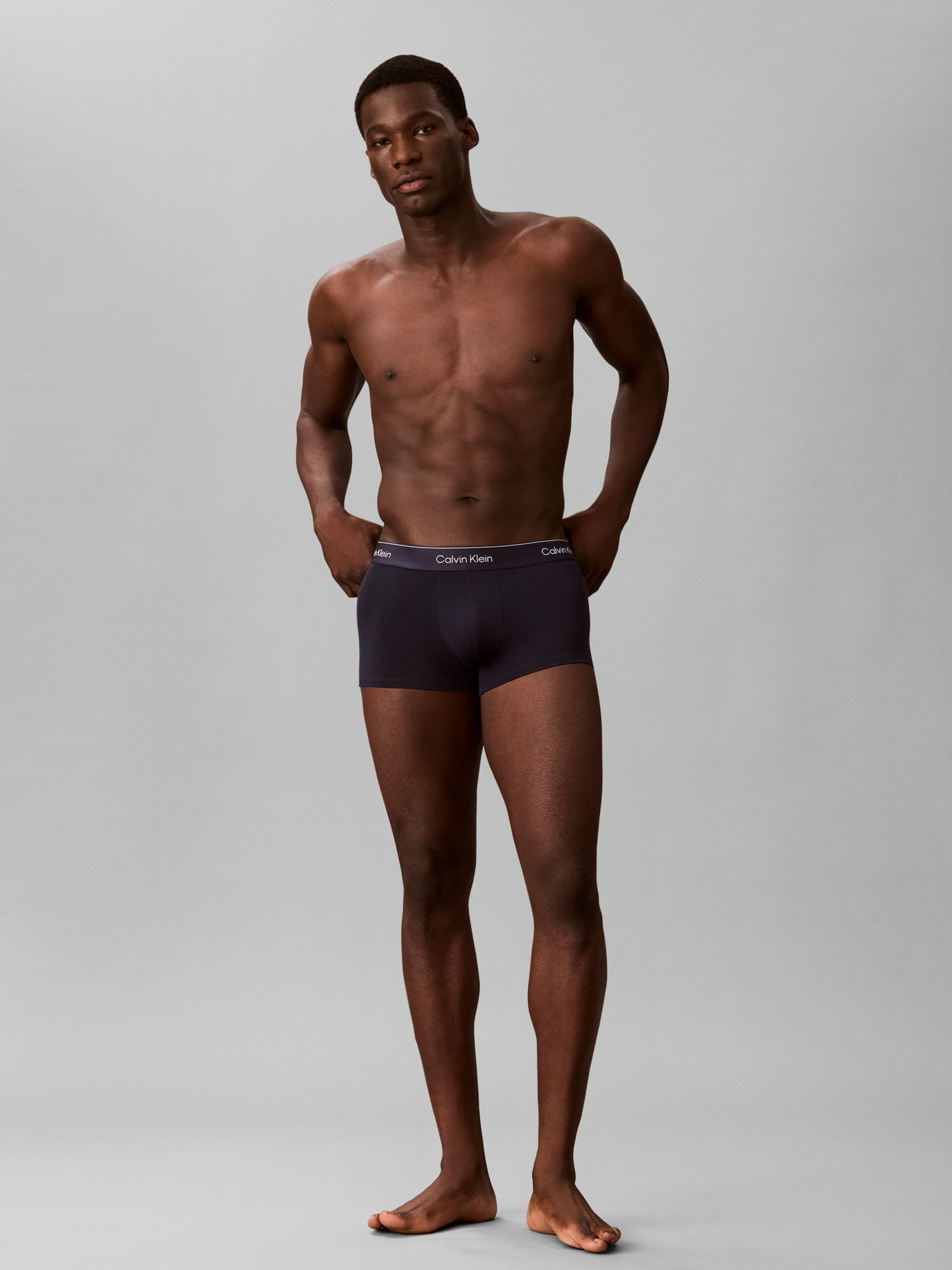 Kit 3 Low Rise Trunk Icon Cotton Stretch - Preto/Misto - Kit 3 Low Rise Trunk Icon Cotton Stretch Preto/Misto p