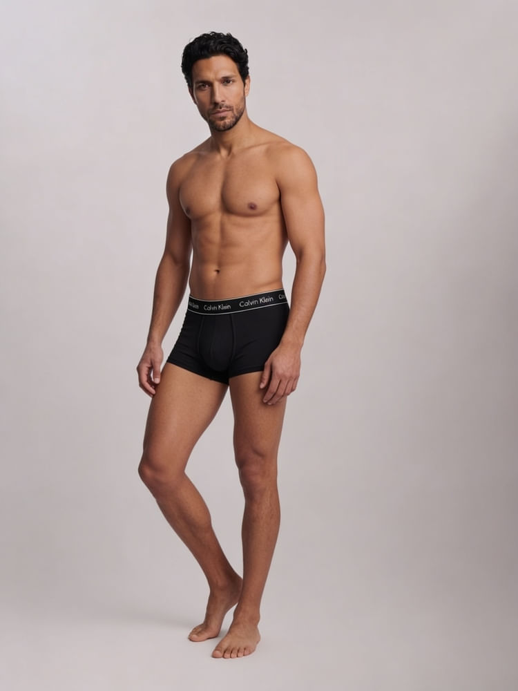 Cueca Low Rise Trunk Heritage Cotton - Preto