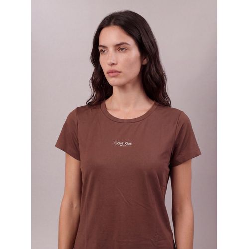 Camiseta Feminina Texturizada Calvin Klein Sport - Marrom