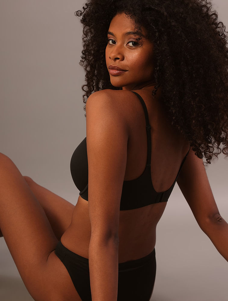 Sutiã Push Up Plunge - Preto