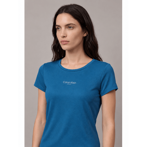 Camiseta Feminina Texturizada Calvin Klein Sport - Azul Médio