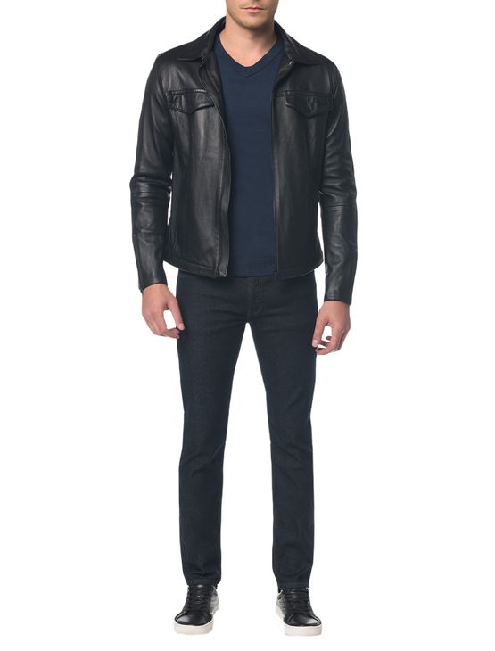 jaqueta de couro masculina pp