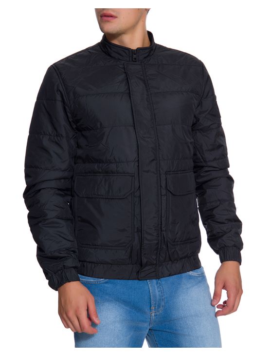 jaqueta de nylon masculina preta