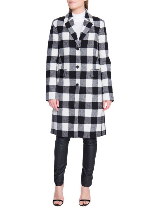 casaco xadrez feminino preto e branco
