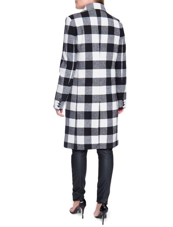 casaco xadrez preto e branco feminino