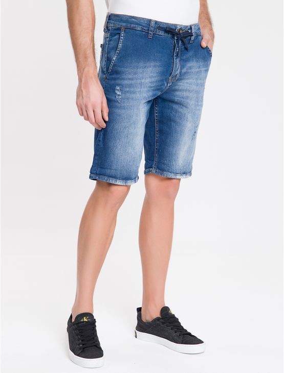 Bermuda Jeans Bolso Faca E Cadarco Azul Medio Calvin Klein Mobile Calvinklein
