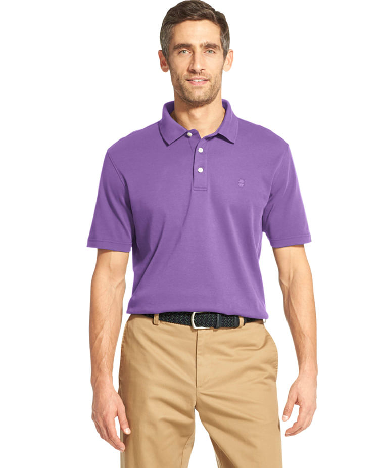 Polo Básica Manga Curta Regular Masculino Lilás Ecuro Izod