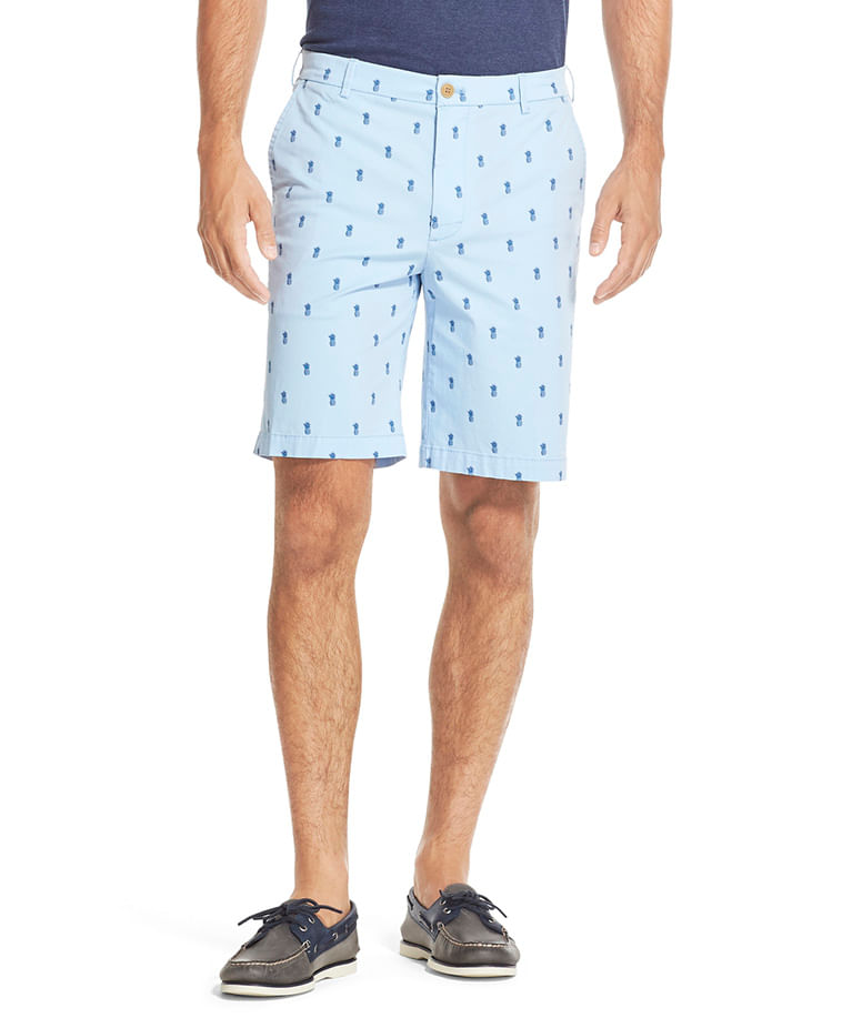 Bermuda Estampada Chino Slim Masculino Azul Izod