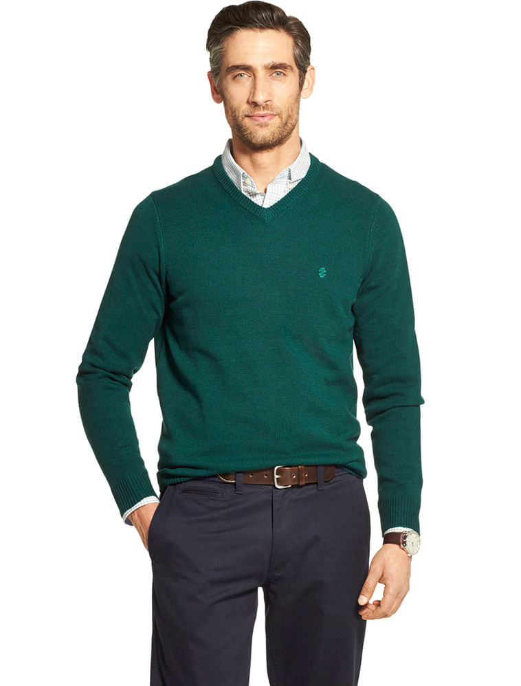 Suéter Tricot Básico Regular Masculino Verde Izod