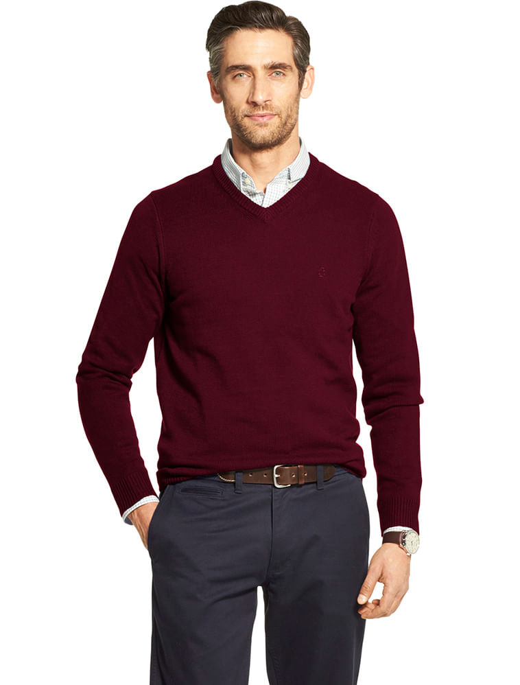 Suéter Tricot Básico Regular Masculino Vermelho Izod