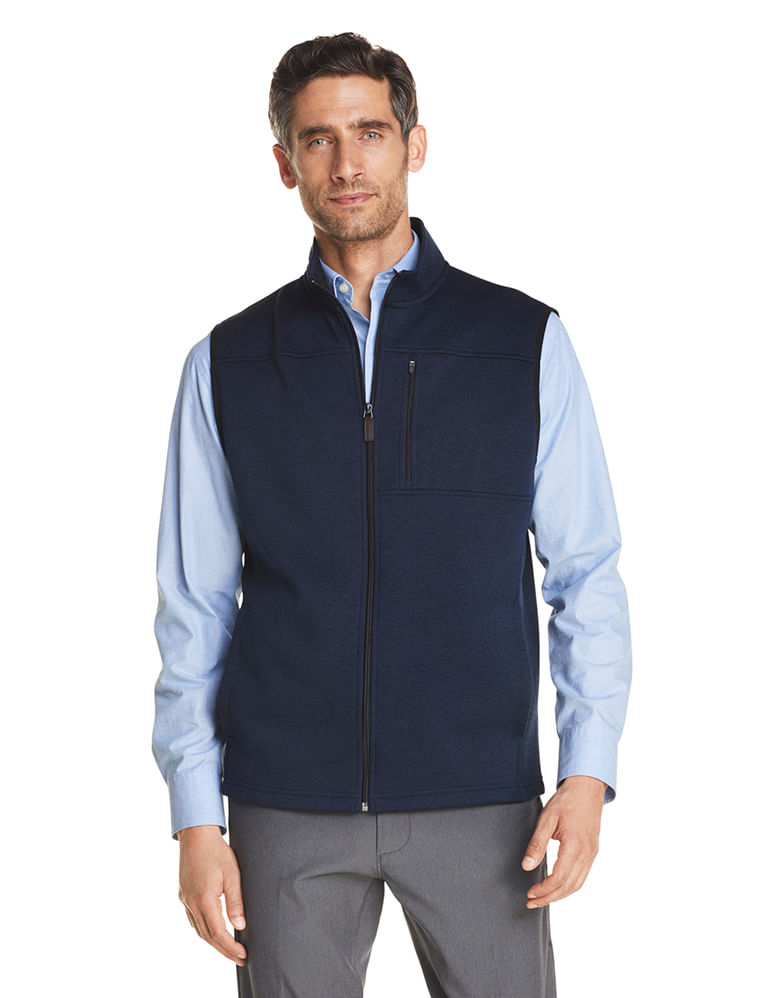 Colete Malha Zíper Regular Masculino Marinho Izod