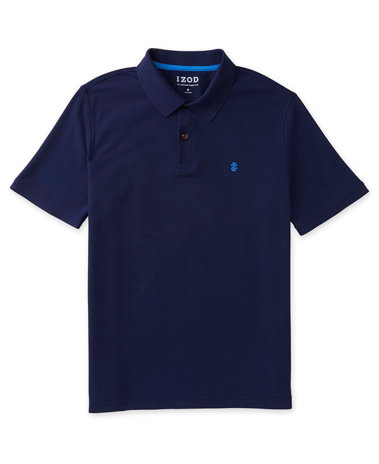 Polo Piquet Manga Curta Slim Masculino Azul Marinho Izod