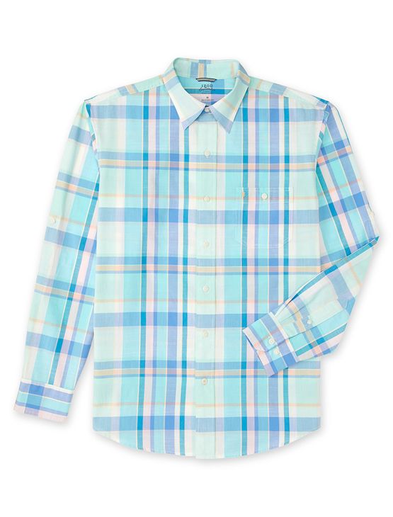 camisa xadrez masculina azul claro