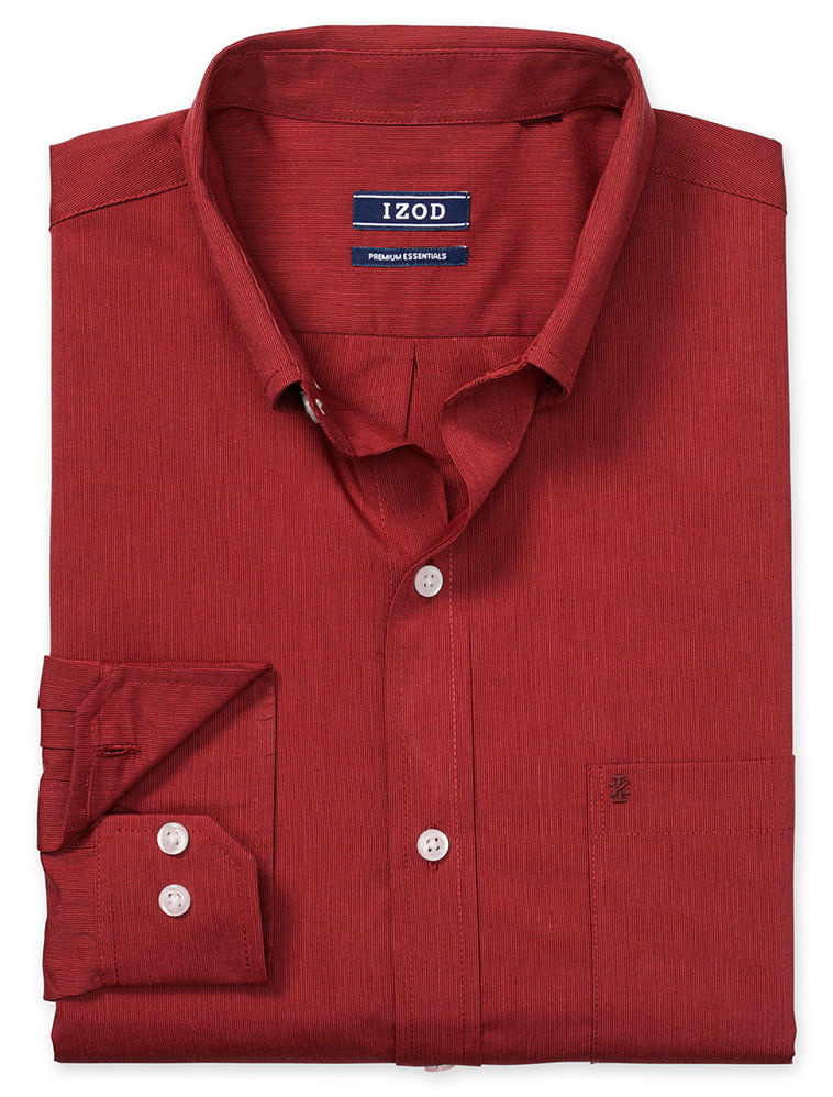 Camisa Básica Manga Longa Slim Masculino Vermelha Izod