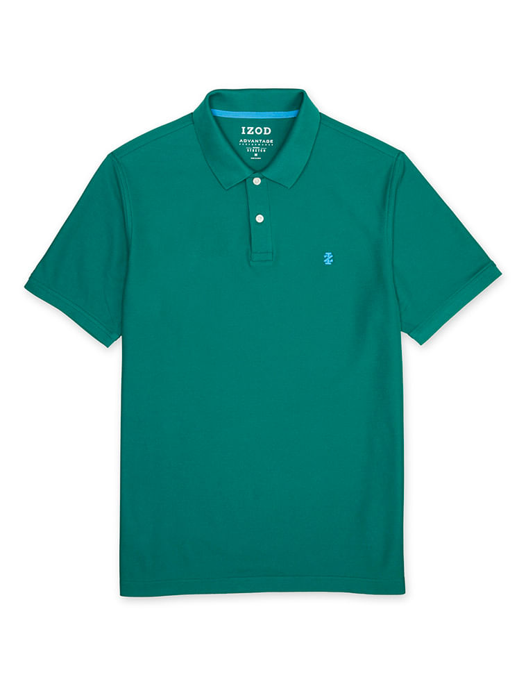 Polo Piquet Manga Curta Regular Masculino Verde Escuro Izod