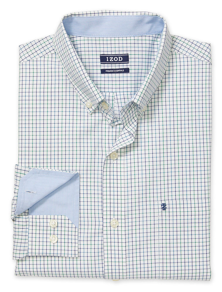 Camisa Xadrez Manga Longa Regular Masculino Azul Izod