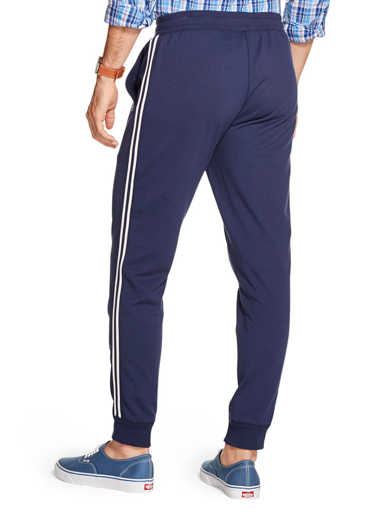 Calça Slim Masculino Moletom Bolso Com Ziper Marinho Izod