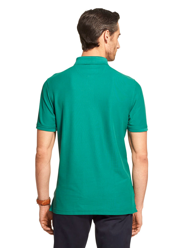 Polo Piquet Manga Curta Regular Masculino Verde Escuro Izod