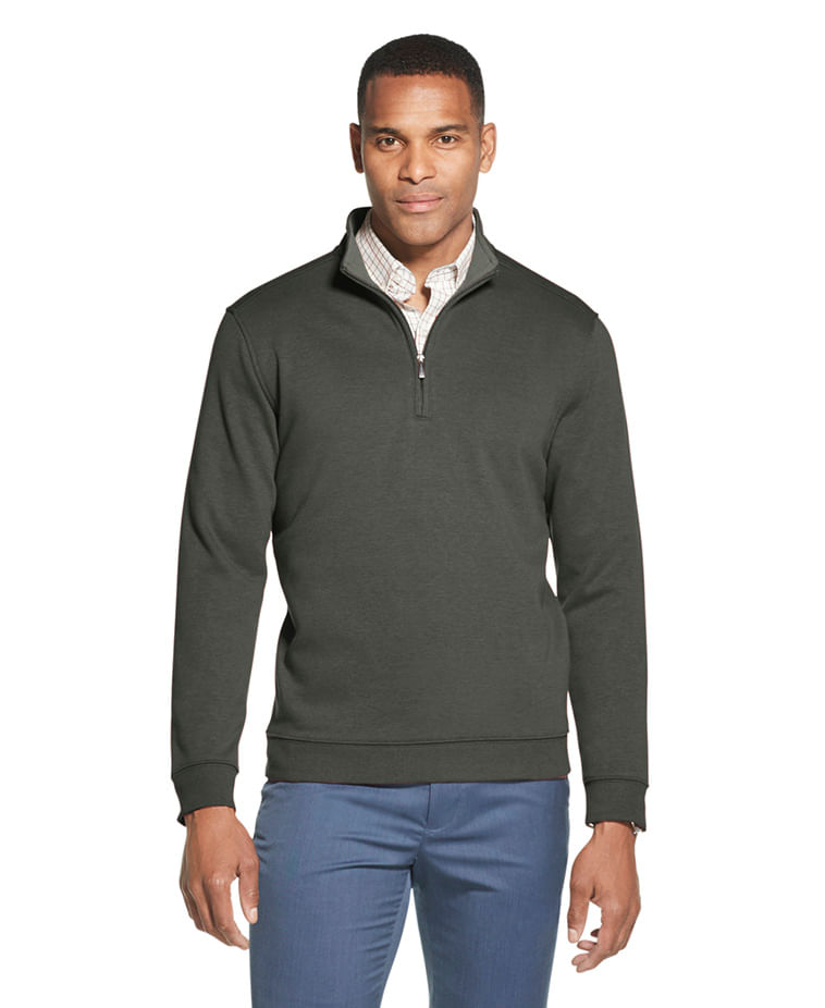 Suéter Tricot Meio Zíper Regular Masculino Cinza Chumbo  Van Heusen -  Van Heusen