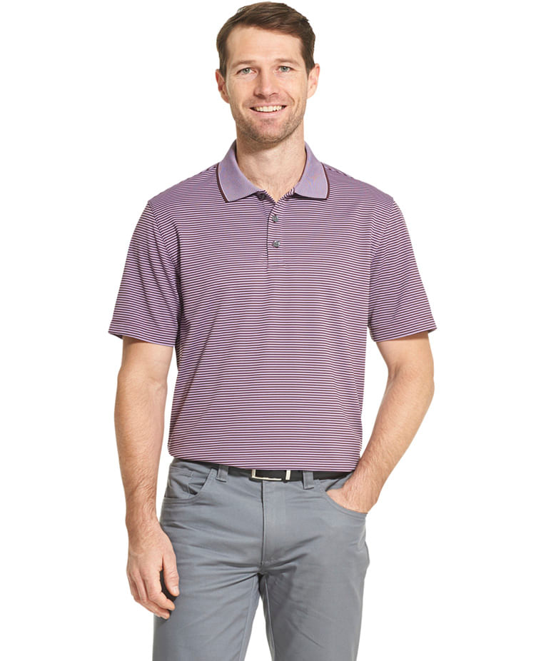 Polo Manga Curta Regular Masculino Bicolor Lilas Escuro  Van Heusen -  Van Heusen