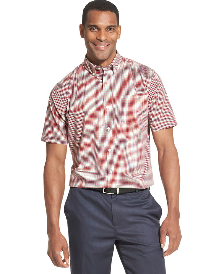 Camisa Xadrez Manga Curta Regular Masculino Vermlelha  Van Heusen -  Van Heusen