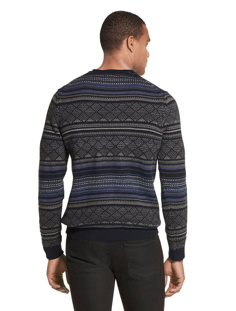 Suéter Jacquard Regular Masculino Azul Marinho  Van Heusen -  Van Heusen