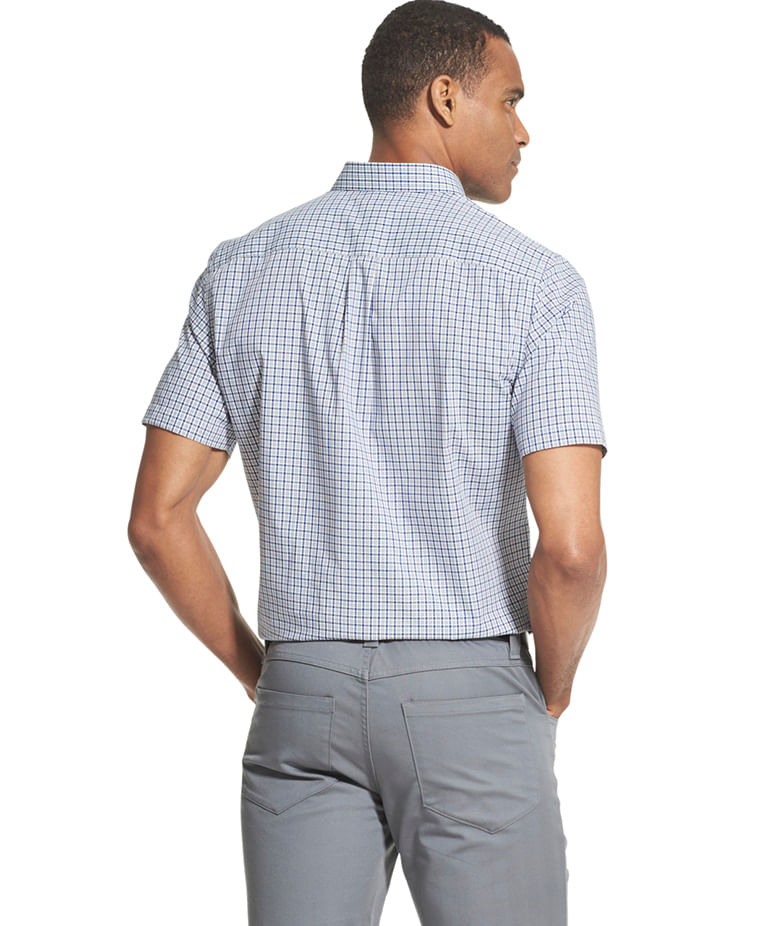 Camisa Xadrez Manga Curta Regular Masculino Azul  Van Heusen -  Van Heusen