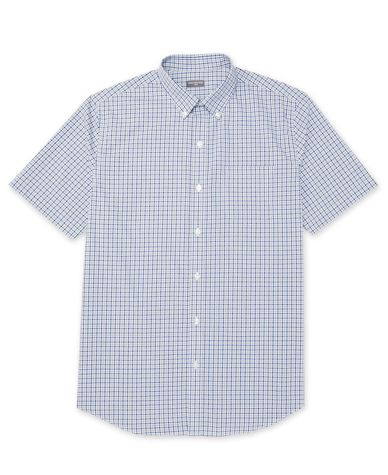 Camisa Xadrez Manga Curta Regular Masculino Azul  Van Heusen -  Van Heusen