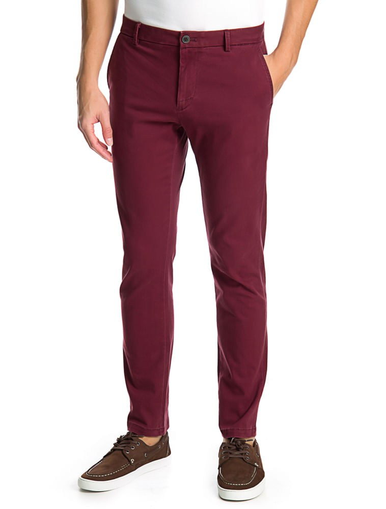 Calça Chino Slim Masculino Bordô Izod