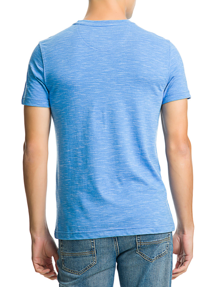 Camiseta Basica Manga Curta Regular Masculino Azul Izod