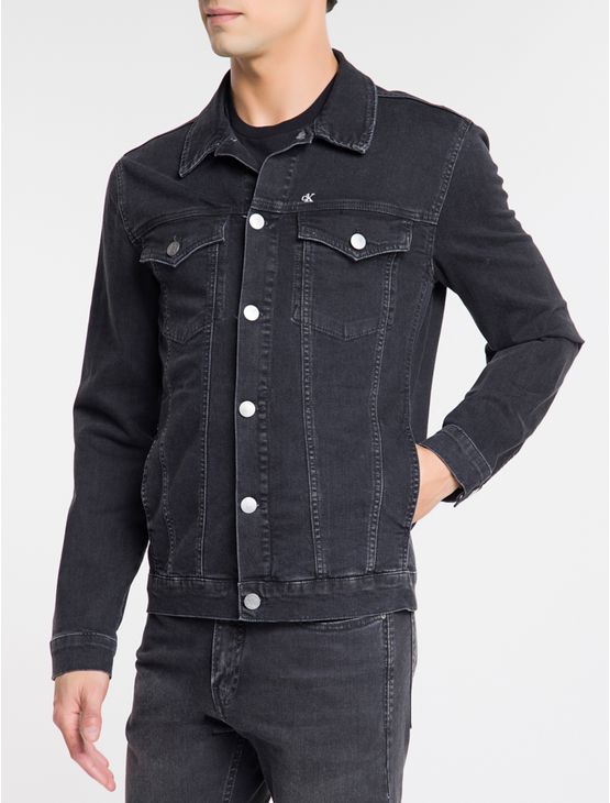jaqueta jeans bordada masculina