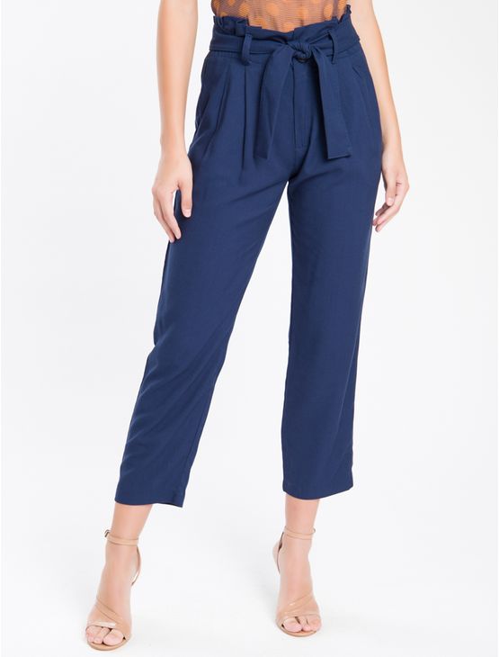 calça clochard azul marinho