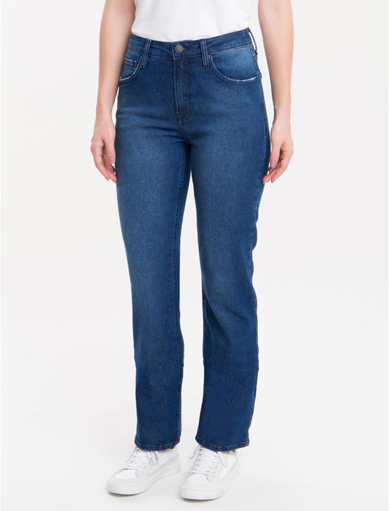 calça jeans feminina reta cintura media