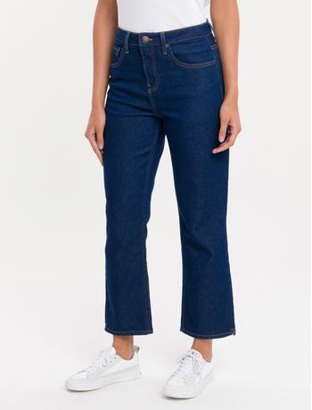 calça jeans feminina cintura alta azul marinho