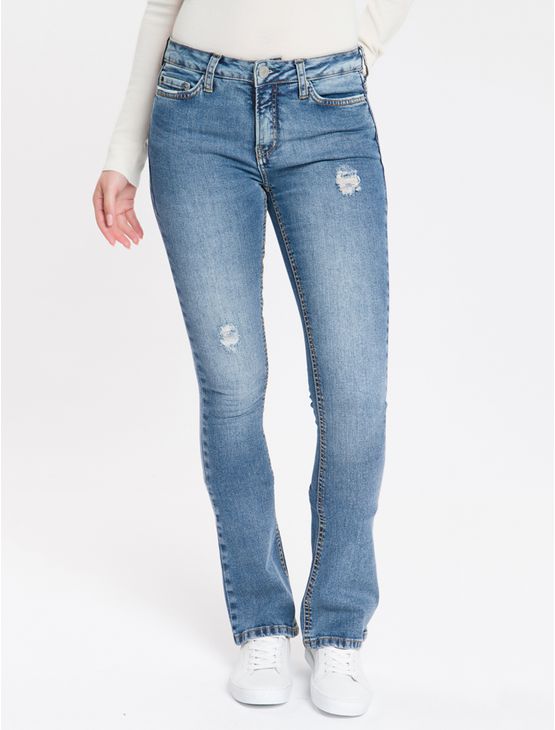 calça jeans clara feminina flare