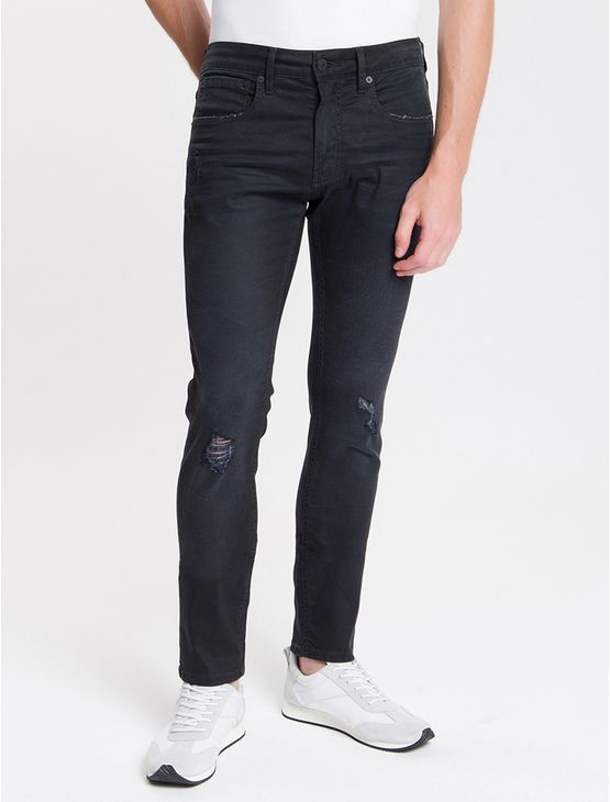 calça preta stretch masculina