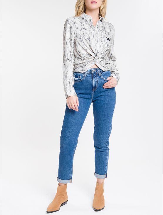 calça jeans feminina cintura alta azul marinho