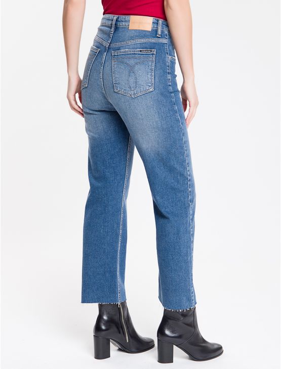 calça jeans feminina reta cintura alta