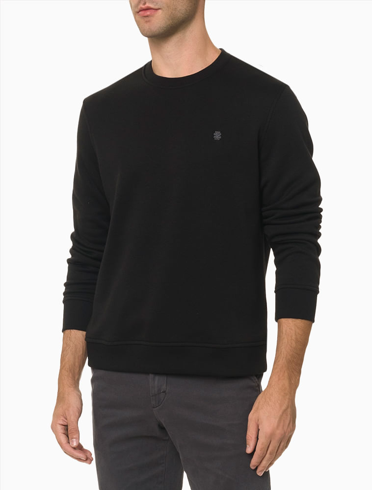 Moletom Manga Longa Masculino Preto Izod