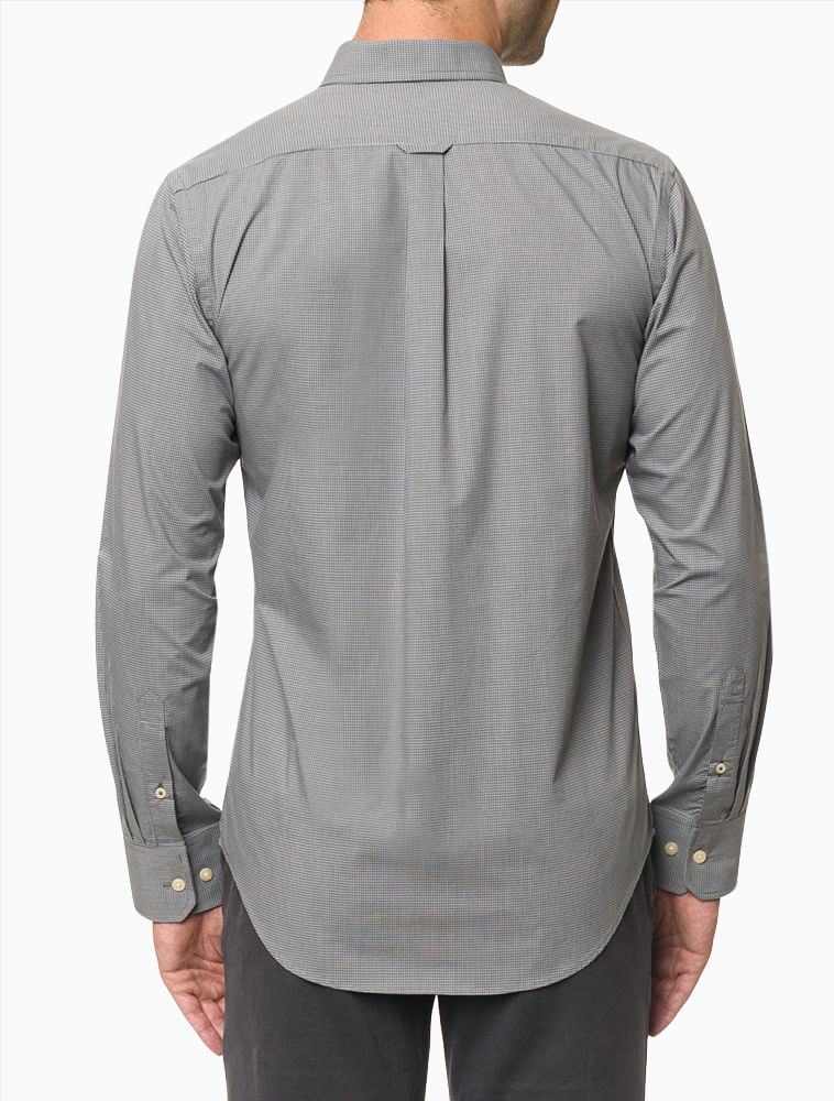 Camisa Xadrez Manga Longa Regular Masculina Azul Marinho Izod