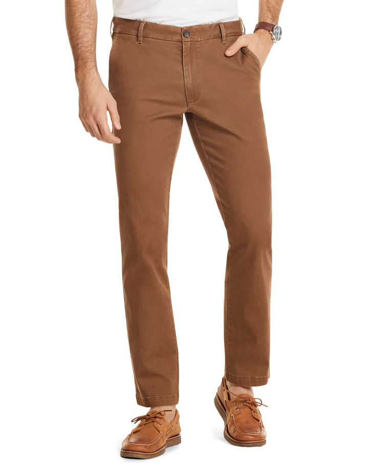 Calça Chino Regular Masculina Marrom Claro Izod