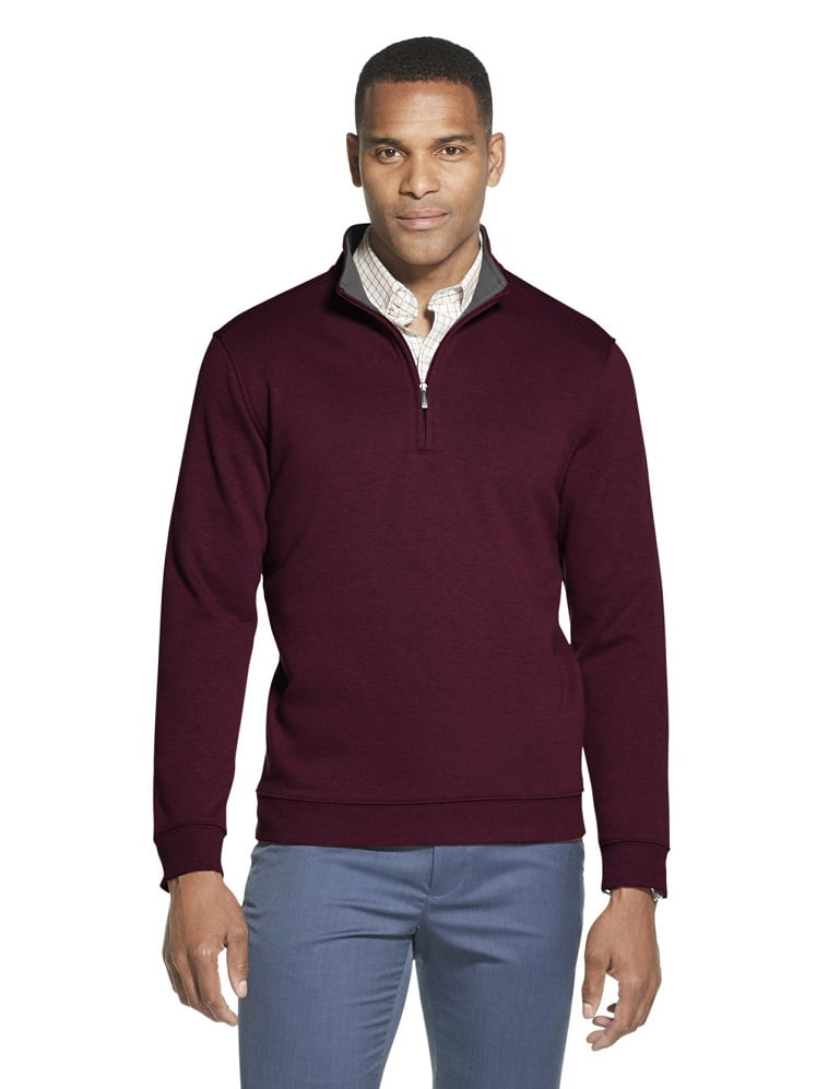 Suéter Tricot Meio Zíper Regular Masculino Bordô  Van Heusen -  Van Heusen