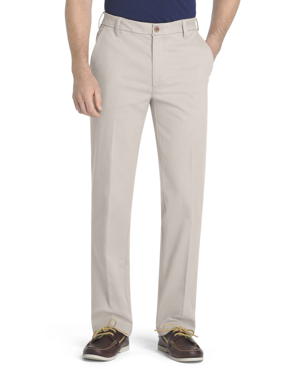 Calça Regular Chino Com Cintura Flex Izod - Areia