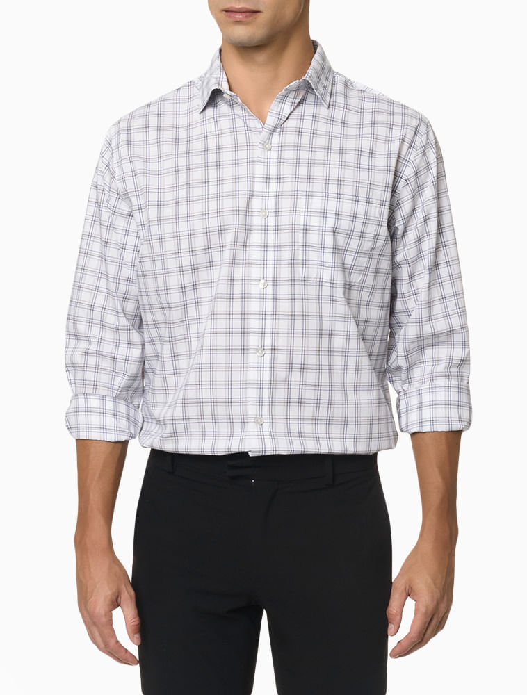 Camisa Manga Longa Regular Xadrez Médio Van Heusen - Bordô