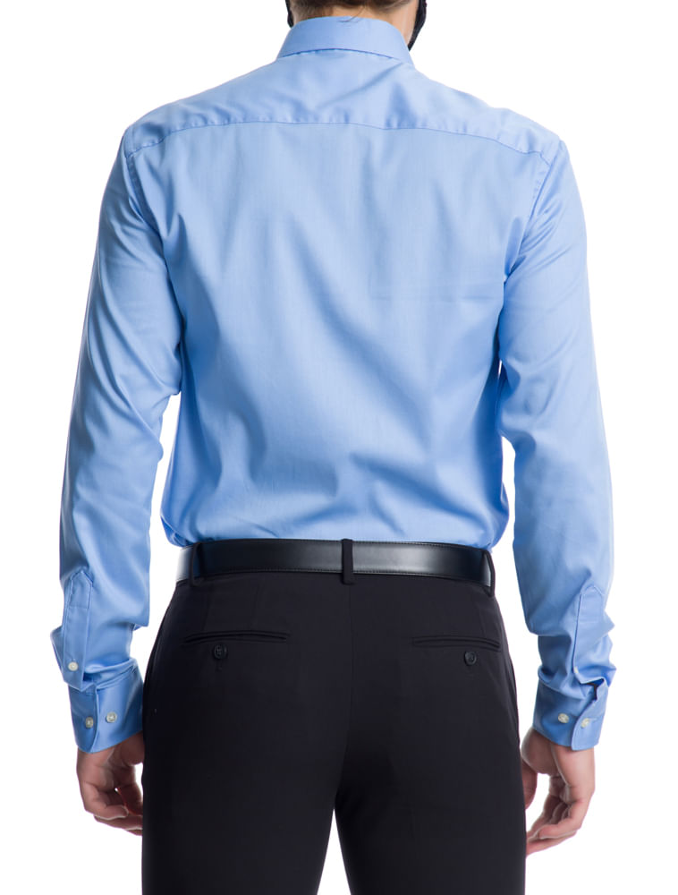 Camisa Manga Longa Slim Fit Van Heusen - Azul Escuro